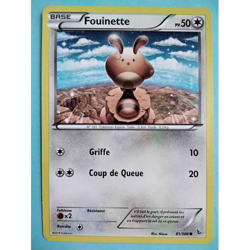 Carte Pokémon N° 161 Fouinette