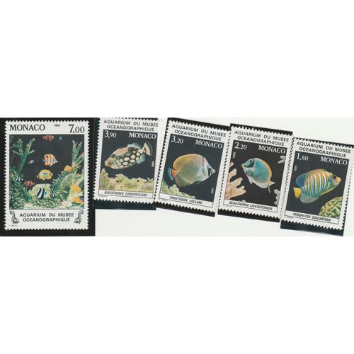 5 Timbres Neufs De Monaco - Aquarium Du Musée Océanographique