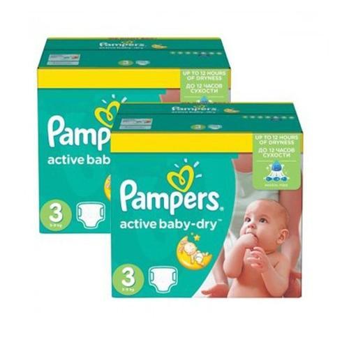108 Couches Pampers Active Baby Dry Taille 3