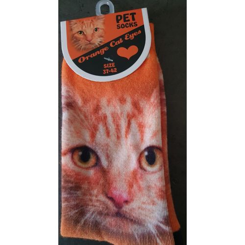 Chaussettes Décorées D'une Tête De Chat Roux - 37/42