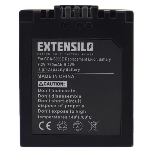 EXTENSILO 1x Batterie compatible avec Panasonic Lumix DMC-FZ8 appareil photo, reflex numérique (750mAh, 7,2V, Li-ion)