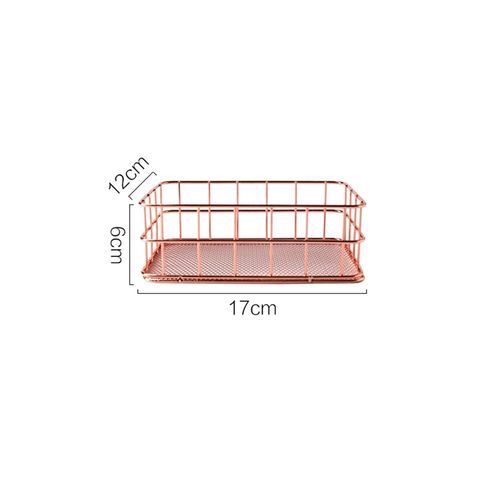Boîte de rangement en alliage à base de fer, panier doré 17cm x 12cm, 1 pièce