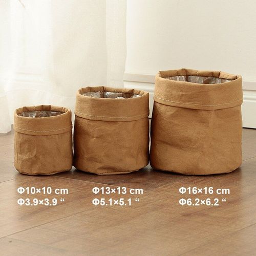 Boîte de rangement en papier Kraft, panier marron jaune étanche 10cm, 1 pièce