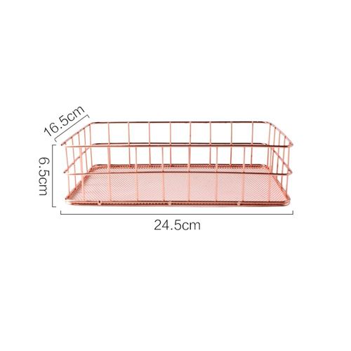 Boîte de rangement en alliage à base de fer, panier rond doré 10cm x 9cm, 1 pièce