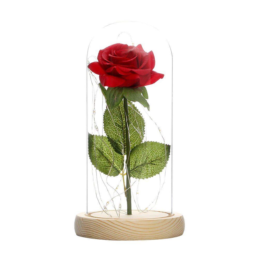 Acheter Rose éternelle avec guirlande lumineuse Led en verre