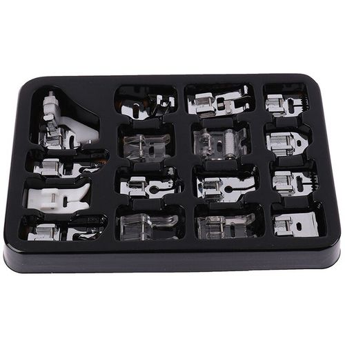 Kit de 16 pieds presseurs pour Mini Machine à coudre, avec boîte pour Brother Singer, outils de couture, accessoire
