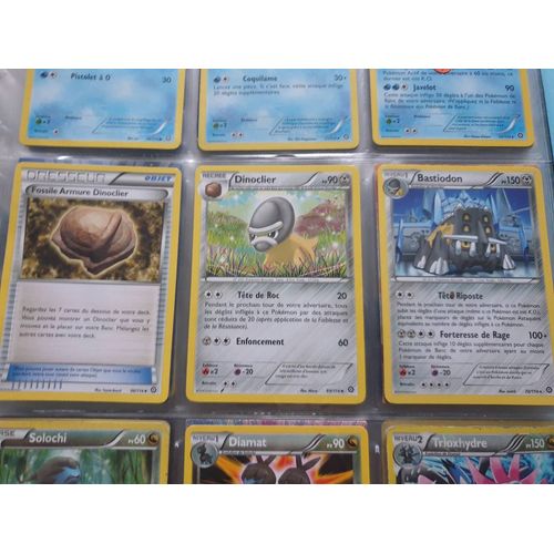 Lot 3 Cartes Pokémon - Série Xy 11 - Fossile Armure Dinoclier (98) + Dinoclier (69) + Bastiodon (70/114)