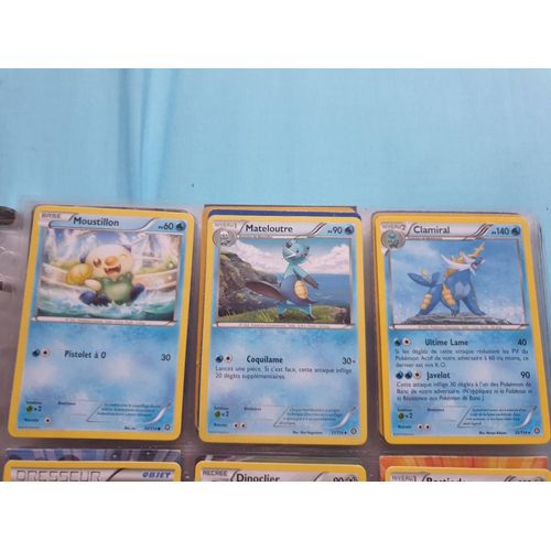 Lot 3 Cartes Pokémon Évolutions - Moustillon (30) + Mateloutre (31) + Clamiral Rare (31/114) - Xy