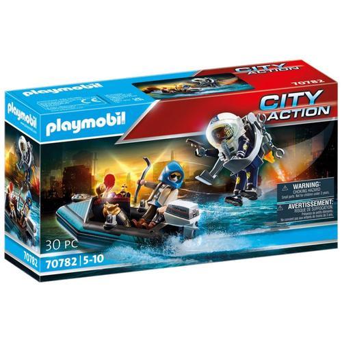 Playmobil City Action 70782 - Policier Avec Réacteur Dorsal Et Canoë