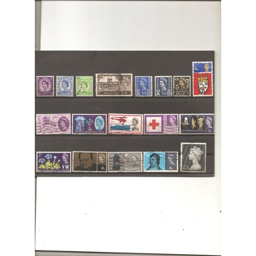 18 Timbres Oblitérés Grande Bretagne 1952