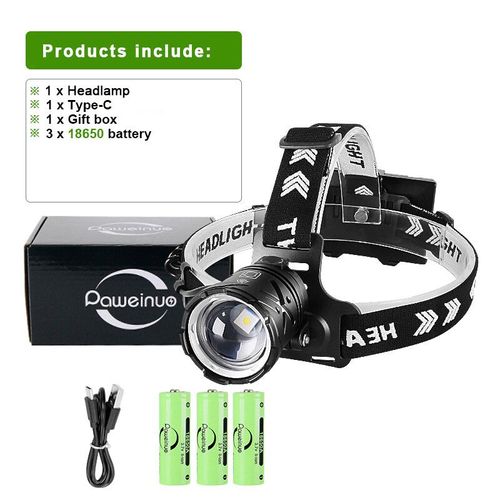 9000000lm Lampe Frontale Ultra Puissante Lanterne Avant Lumière Rechargeable Type C Lampe De Poche Led Professionnelle Pour La Pêche - Type C-600w-Headlamp