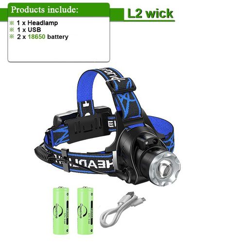 9000000lm Lampe Frontale Ultra Puissante Lanterne Avant Lumière Rechargeable Type C Lampe De Poche Led Professionnelle Pour La Pêche - Type E-L2-Headlamp