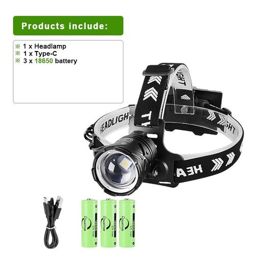 9000000lm Lampe Frontale Ultra Puissante Lanterne Avant Lumière Rechargeable Type C Lampe De Poche Led Professionnelle Pour La Pêche - Type B-600w-Headlamp