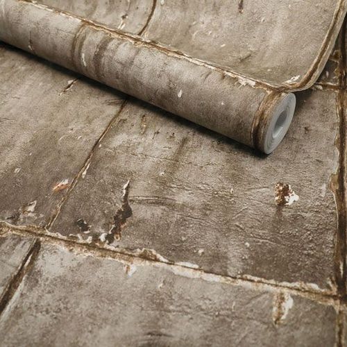 Papier peint vinyle sur intissé - Loft industriel - Trompe l'¿il plaques de béton decoweb.com - Rouleau(x)