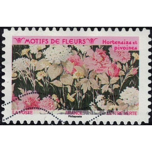 France 2021 Oblitéré Used Motifs De Fleurs Hortensias Et Pivoines Y&t 1992