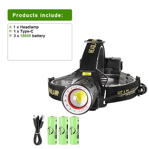 12000000 Lumens capteur phare XHP360 phare de pêche 18650 batterie lampe de poche USB Rechargeable phares torche lanterne - Type XHP360 B