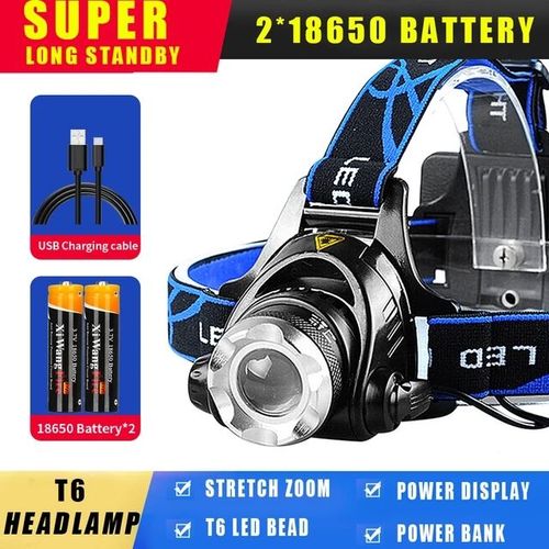 Lampe De Poche N'aime Led Aste,Source De Lumière,Lampe De Sauna De Camping,Lampe Frontale De Chasse,Torche De Pêche En Plein Air - Type T6 Headlamp-2pcs #A