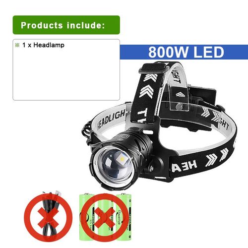 Lampe Frontale Led Aste Pour Sauna De Pêche,Lampe Frontale Ultra Puissante,Lampe De Poche Haute Puissance,Super Lumineuse,800w,18650 - Type Ht336a1