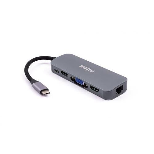 DOCKING STATION NILOX TIPO C A 3x USB 3.0 1x HDMI 1x VGA 1x TIPO C 1x RJ45