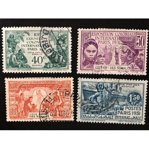 Côte Française Des Somalis 4 Timbres De La Série Exposition Coloniale De 1931 Yvert 137 À 140