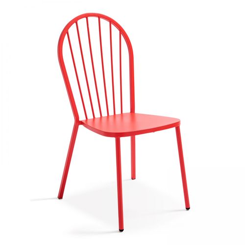 Chaise Style Industriel En Métal Rouge