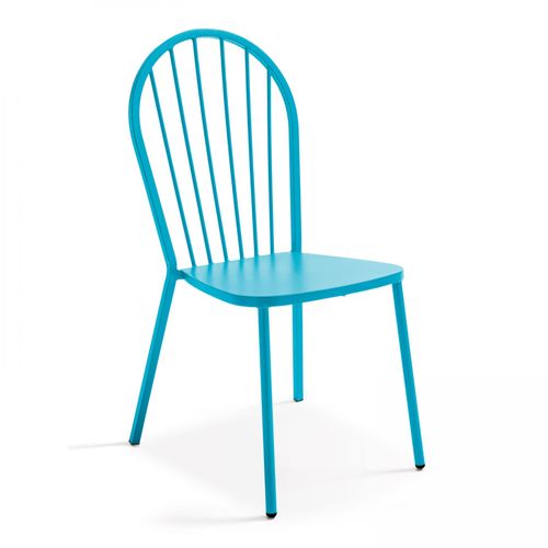 Chaise Style Industriel En Métal Bleu
