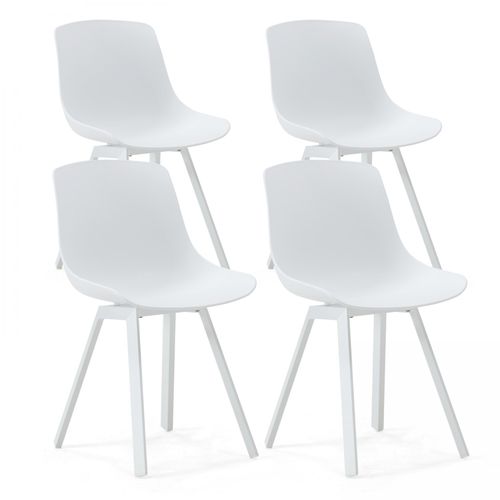 Lot De 4 Chaises Scandinave Aluminium Blanches