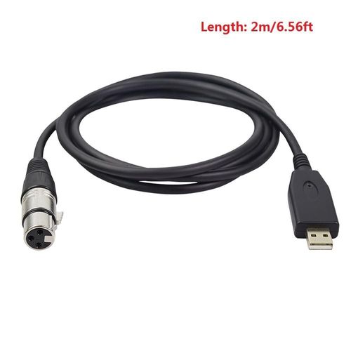 Câble de Microphone pour karaoké, adaptateur USB mâle vers XLR femelle, cordon Audio, pour enregistrement et chant, 2m 3m