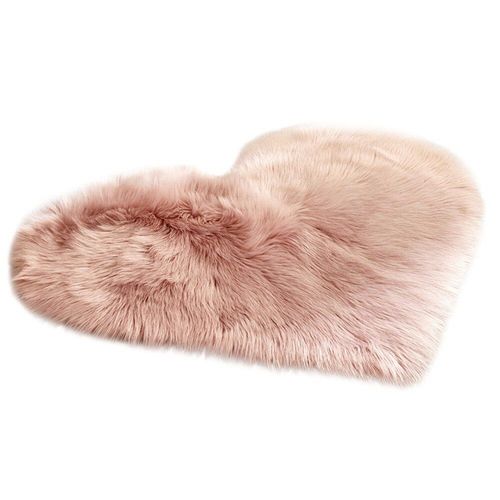 Tapis Long En Laine Artificielle Peau De Mouton Pour Chambre De Bébé, Doux Et Poilu, Bleu, Blanc, Rose, En Fourrure En Forme De C¿Ur, Décor