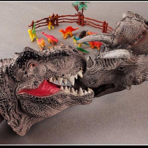 Vinyle souple TPR dinosaure main marionnette tête animale marionnettes jou I 