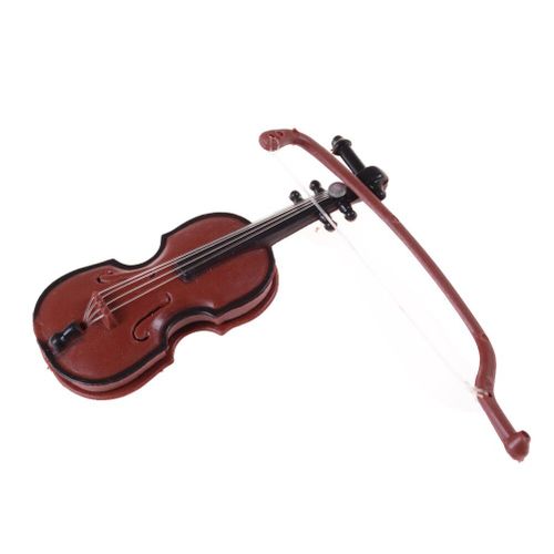 Collection D'instruments Musicaux En Bois, Ornements Décoratifs, Modèle De Décoration, Cadeaux, Maison De Poupée, Mini Violon Avec Support Miniature