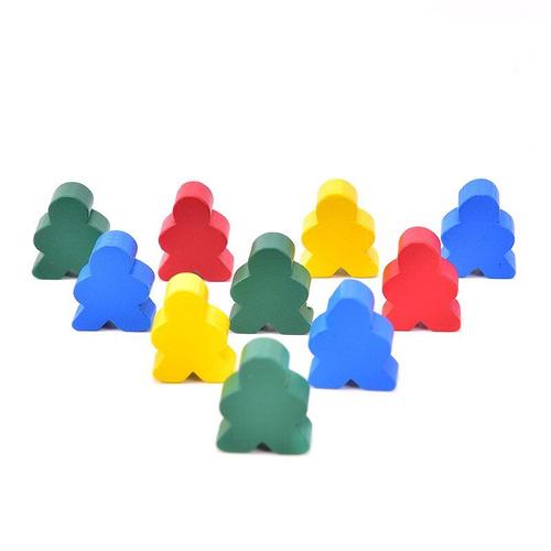 Jeu De Société En Bois, 30 Pièces, Accessoires De 2.1x1.8x1.1cm, Échecs De Taille Standard Pour Meeple, Couleur Aléatoire, Fête, Bricolage