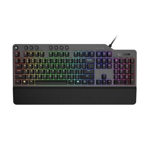 Lenovo Legion K500 - Clavier - rétroéclairé - USB - Français - commutateur : interrupteur rouge - noir, gris de fer