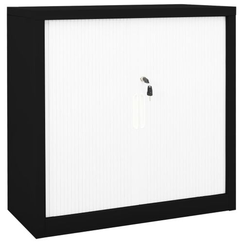 Vidaxl Armoire À Portes Coulissantes Noir 90x40x90 Cm Acier