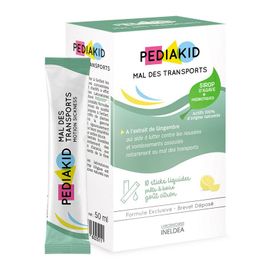Pediakid - Mal Des Transports - Aide À Lutter Contre Les Nausées Et Vomissements - 10 Sticks Prêts À Boire 