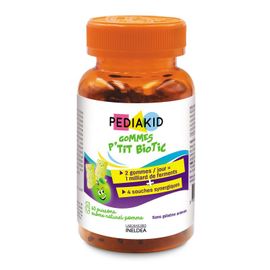 Pediakid - Gommes Ferments Lactiques - Formule Naturelle Au Délicieux Arôme De Pomme - Contribue À Enrichir La Flore Intestinale - Soutient Les Défenses De L'organisme - 60 Gommes 