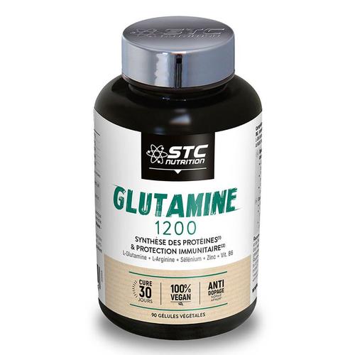 Stc Nutrition - Glutamine 1200 - Synthèse Des Protéines & Protection Immunitaire - 100% Vegan - Anti-Dopage - Cure De 30 J - 90 Gélules 