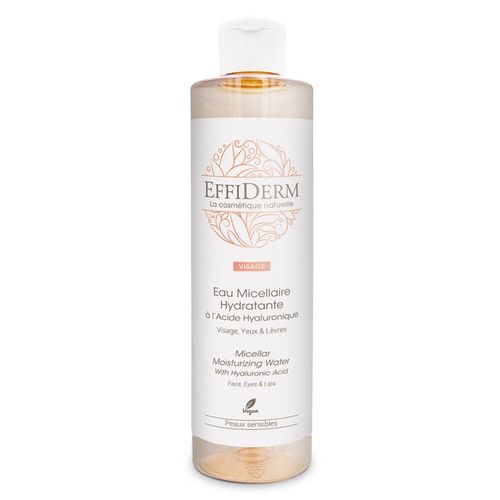Effiderm - Eau Micellaire Hydratante - Nettoie La Peau En Douceur - Laisse La Peau Douce Et Hydratée - Formule À L'acide Hyaluronique - 100% Origine Naturelle - Flacon De 300ml 