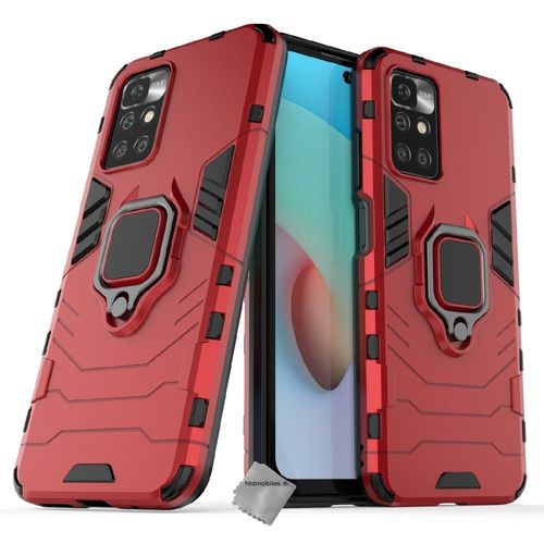 Housse Etui Coque Rigide Anti Choc Pour Xiaomi Redmi 10 + Film Ecran - Rouge