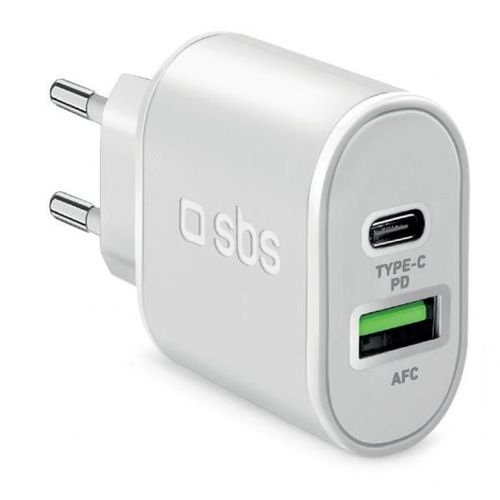 Cargador Viaje Sbs 1xusb Type C Pd 20w + 1 Usb 2.1a Para Iphone