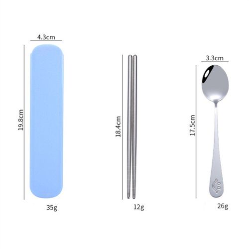 Service De Dîner Portable Avec Boîte En Acier Inoxydable, Baguettes Cuillère Fourchette Couverts De Voyage Pour Enfants Pour L'école Pique Nique En Plein Air Chinois Élégant
