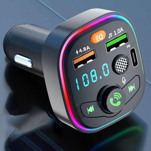 Chargeur De Voiture Usb Pour Touristes,Kit Mains Libres,Modulateur De Voiture,Radio Sans Fil,Transmetteur Fm Avec Bluetooth 5.0,Régulateur 3 Joueurs