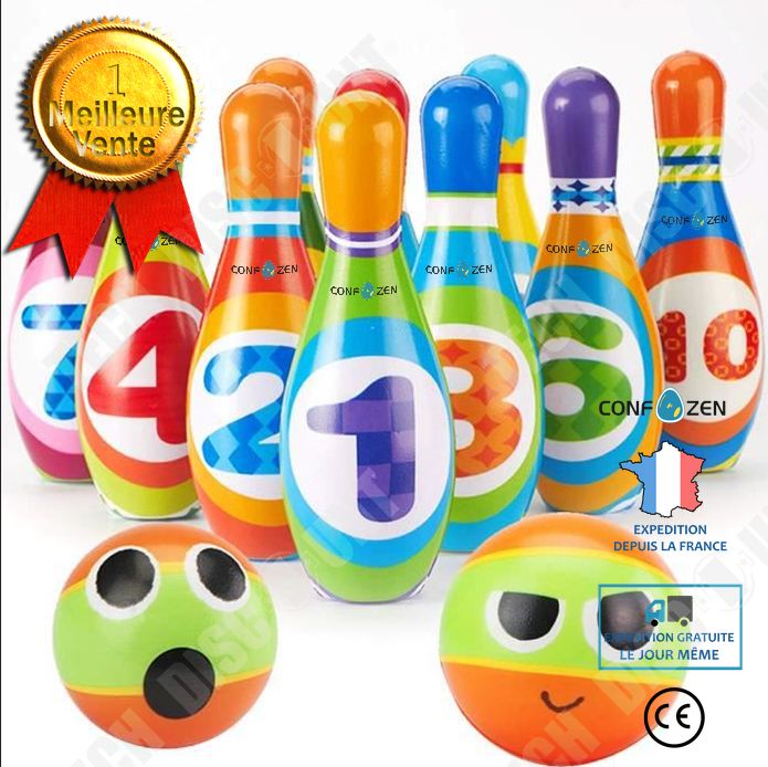 Dreamon Jeux De Quilles 10 Quilles Et 2 Boules De Bowling Set Enfant Garcon Fille 3 Ans Jouet Pour Plein Air Plastique Age Kit Bebe Rakuten