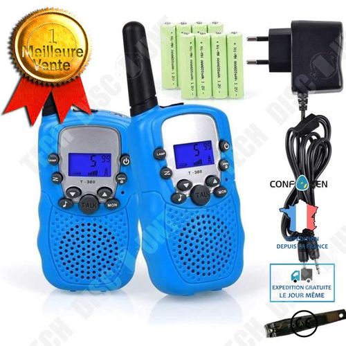 Talkies Walkies Rechargeables, Enfants Talkie Walkie Rechargeable 3 Km De Long Distance Interphone Cadeau De Noël Enfants (Bleu)