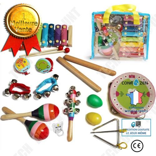 14pcs Instruments De Musique Jouets De Percussions Instruments Avec Sac De Transport Pour Enfant Comme Cadeau À Noël,Anniversaire