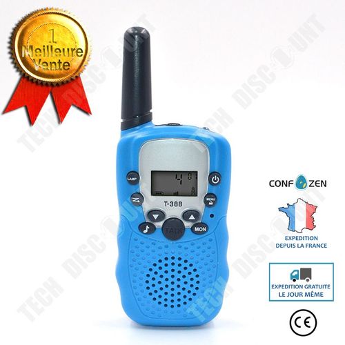 Rechargeables, Enfants Talkie Walkie Rechargeable 3 Km De Long Distance Interphone Cadeau De Noël Enfants (Bleu)