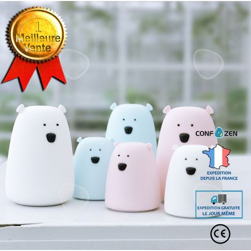 Big White Bear Usb Chargement Coloré Vent Lampe En Silicone Lampe De Chevet Pour Enfants Veilleuse Chambre Nuit Alimentation