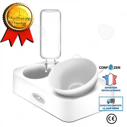 Version Blanc - L - Bol Pour Chien Chat Bouteille D'eau Mangeoire Automatique Animaux Buveur Chats Distributeur Gamelle