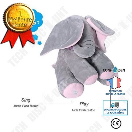 Peek-A-Boo Mignon Éléphant Chantant Peluche Bébé Cute Singing Stuffed Animated Des Gamins Cadeau Souple