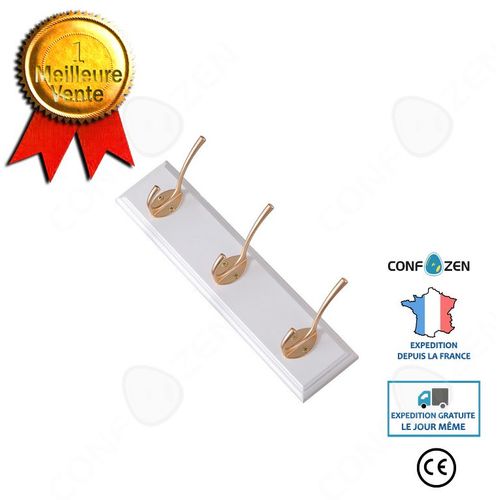 Cintre Derrière La Porte Patère Murale Perforée Sans Cintre Créatif Rétro Double Crochet Porte-Manteau Blanc Étagère Porte-Manteau